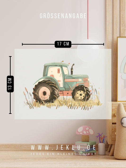 Bügelbild - Traktor seitlich grün - XXL