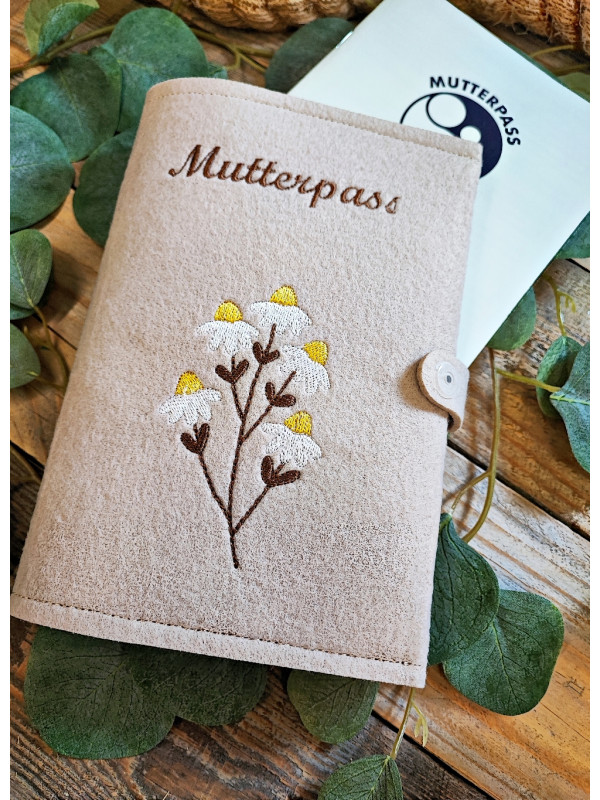 Mutterpass | Mutterpasshülle aus Filz mit niedlicher Applikation | Geschenk zur Geburt | Geburtsgeschenk | Geschenkidee