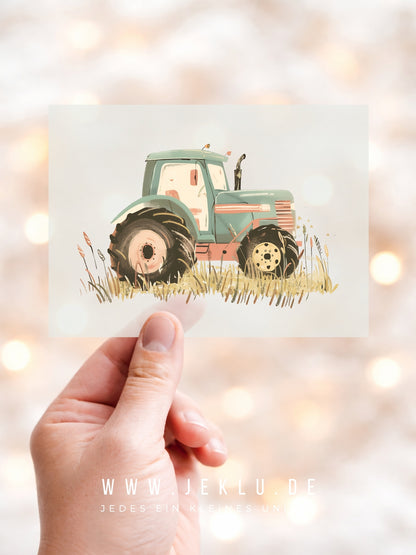 Bügelbild - Traktor seitlich grün - XXL