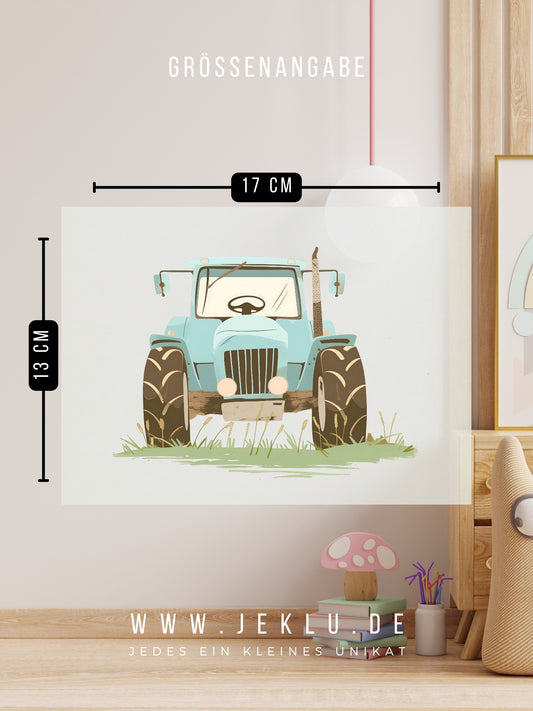 Bügelbild - Traktor frontal grün - XXL