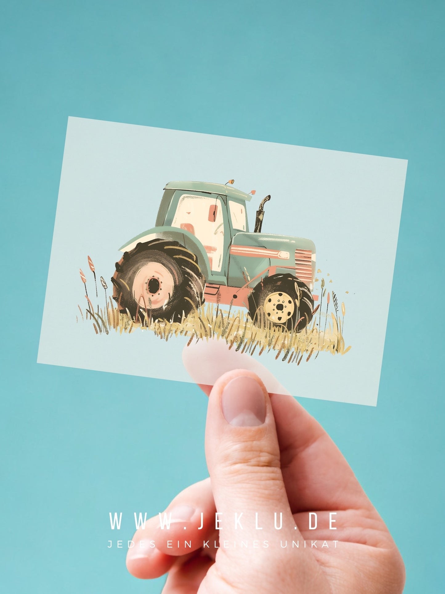 Bügelbild - Traktor seitlich grün - XXL