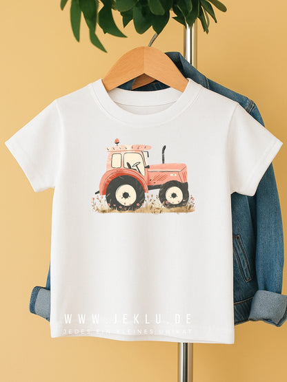 Bügelbild - Traktor seitlich rot - XXL
