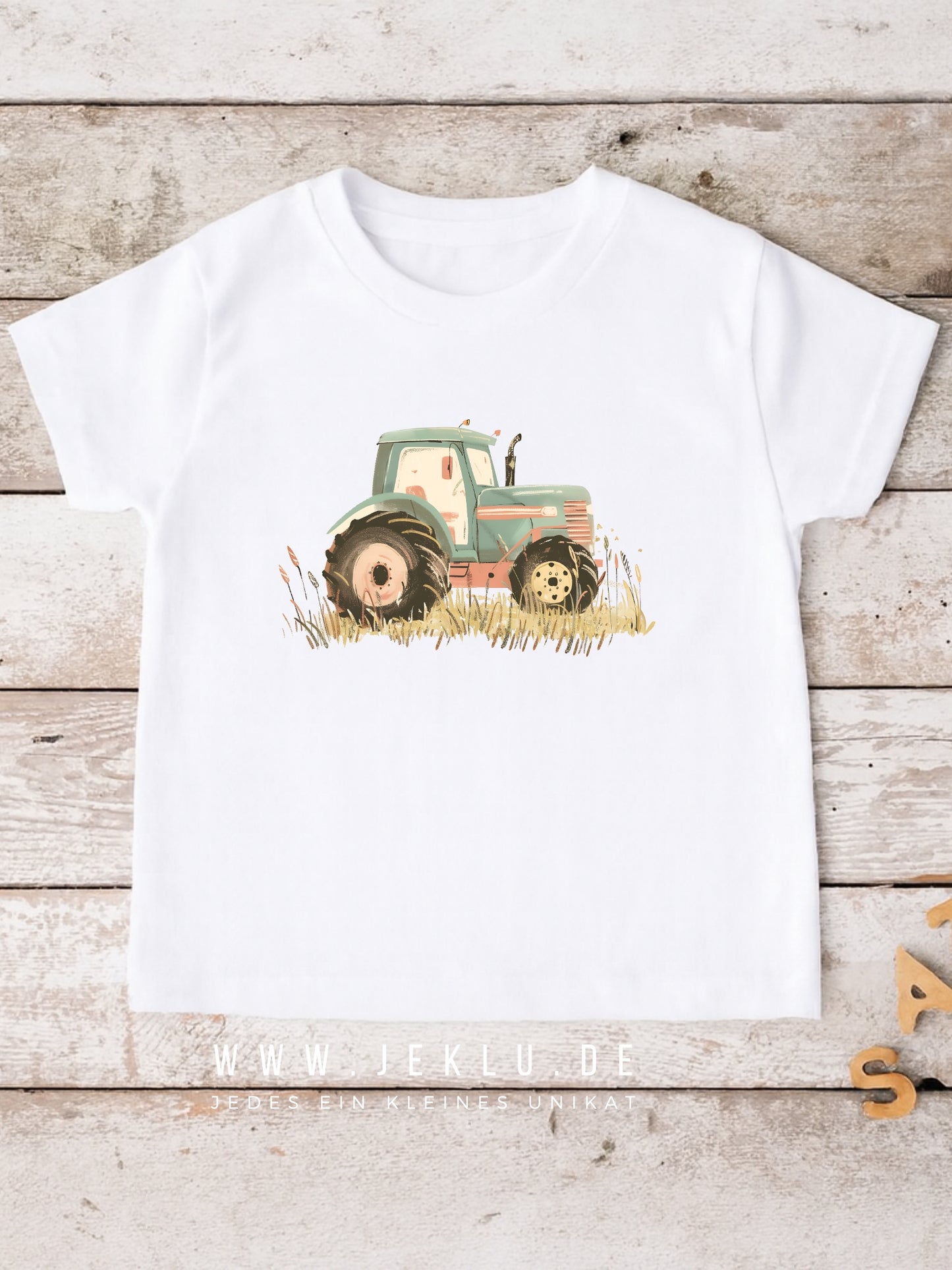 Bügelbild - Traktor seitlich grün - XXL