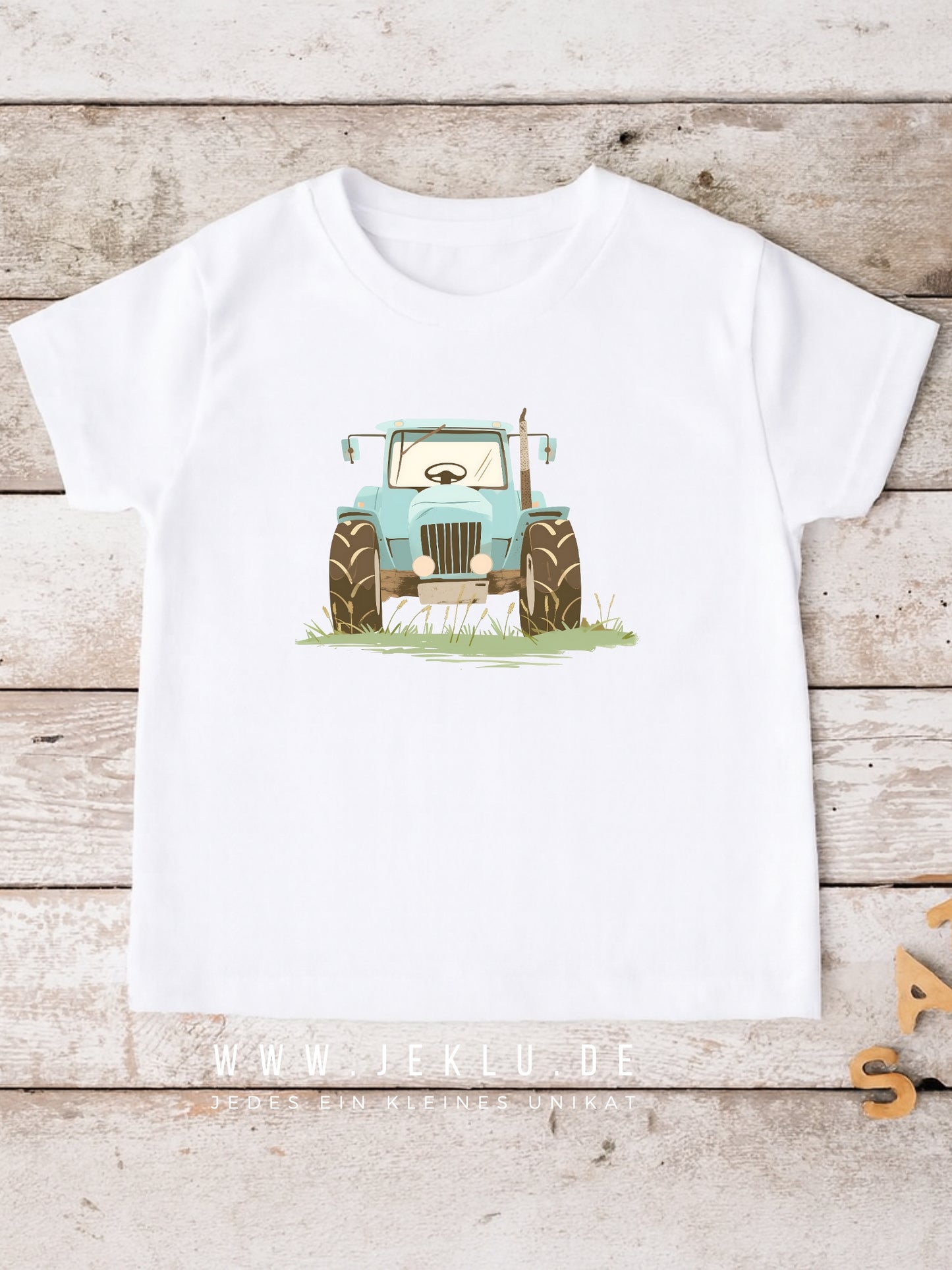 Bügelbild - Traktor frontal grün - XXL