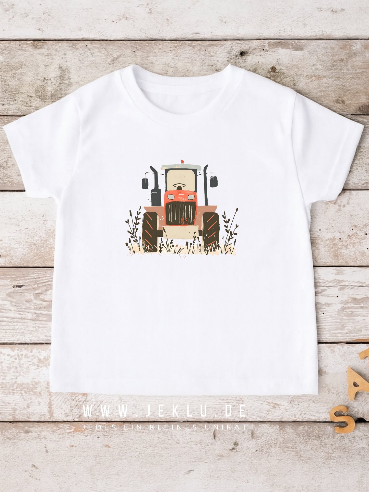 Bügelbild - Traktor frontal rot - XXL